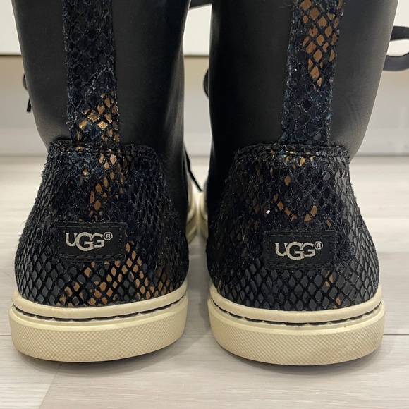 UGG Croft Exotic Leather High Top Sneakers Size 7 - Picture 5 of 16